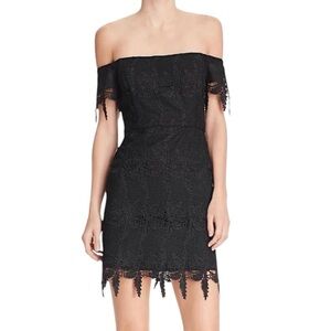 ASTR The Label Off Shouler Lace Cocktail Dress